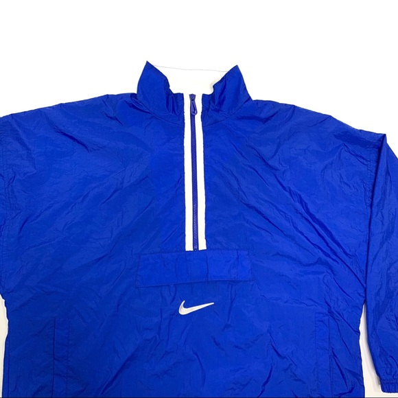 Vintage Nike Windbreaker Mens XL 1/2 zip Blue - Picture 2 of 12